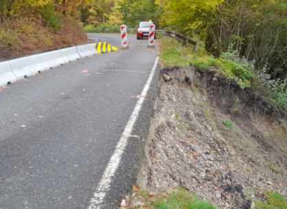 II/304 Česká Skalice – nestabilní silniční těleso v km 19.010-19.190